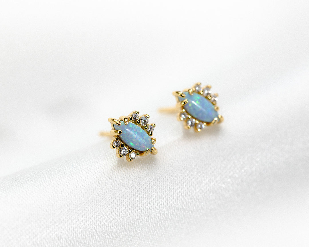 Bora Bora opal studs gold