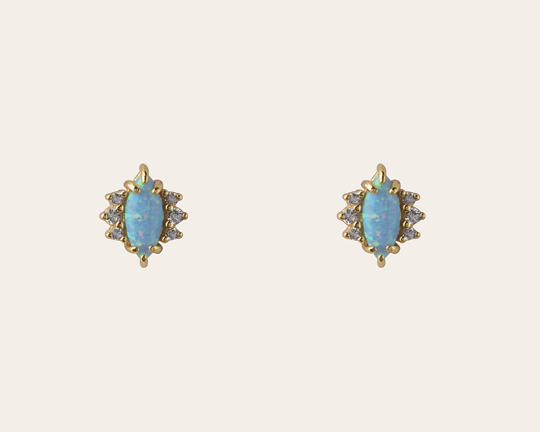 The Maia opal stud earrings 18k gold