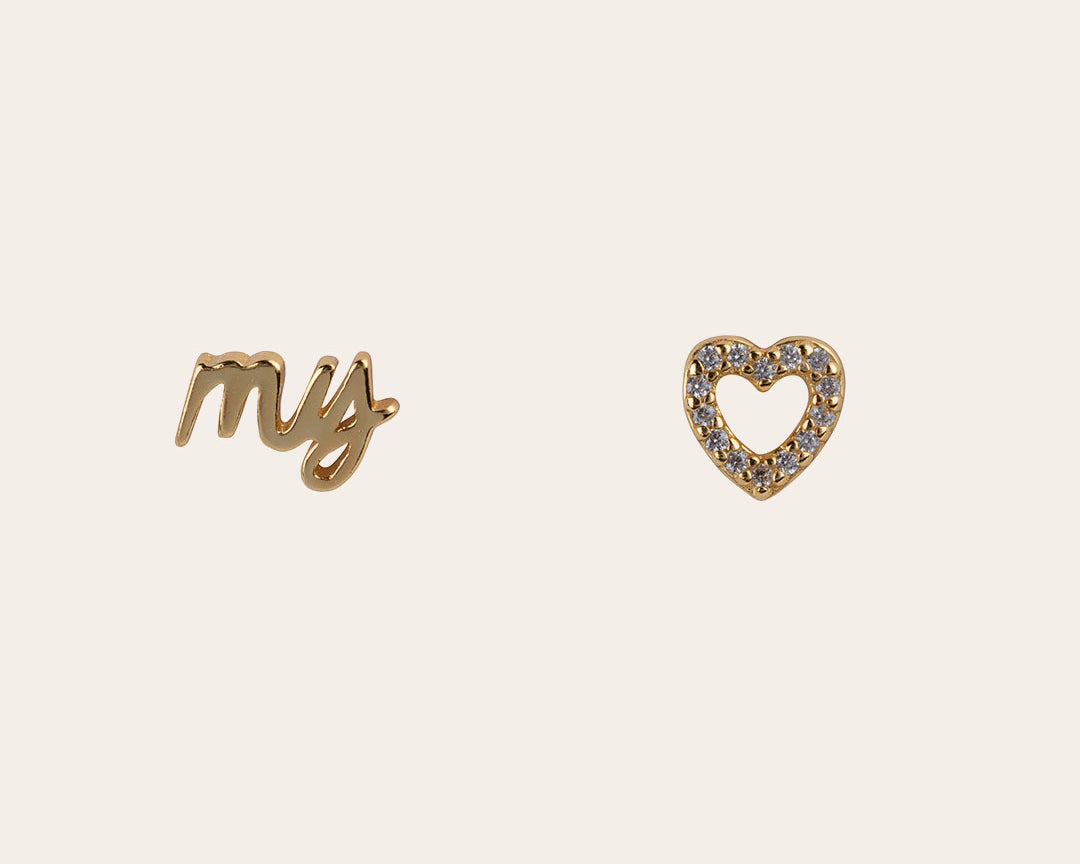 MY-HEART stud earrings gold