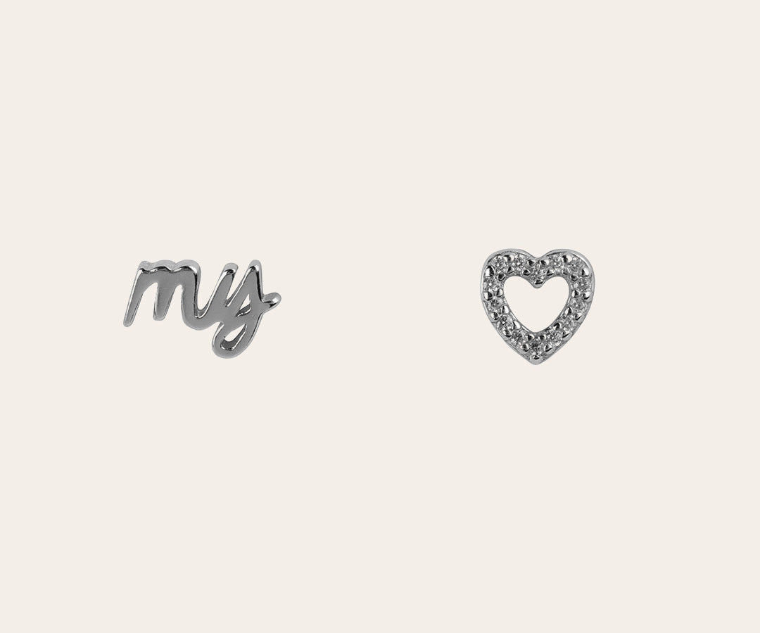 MY-HEART stud earrings silver