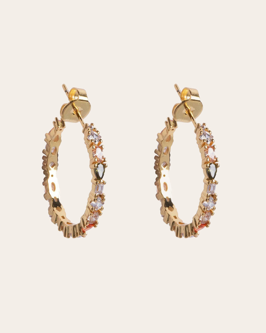 Mini Adriana blush hoop earrings gold